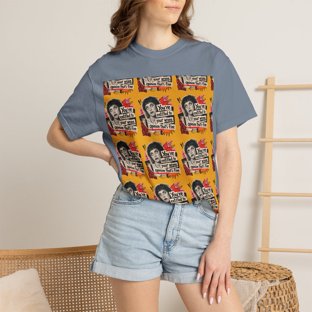 Retro Pop Art Portrait T-Shirt — You’re Entitled to your Wrong Opinion Graphic Tee