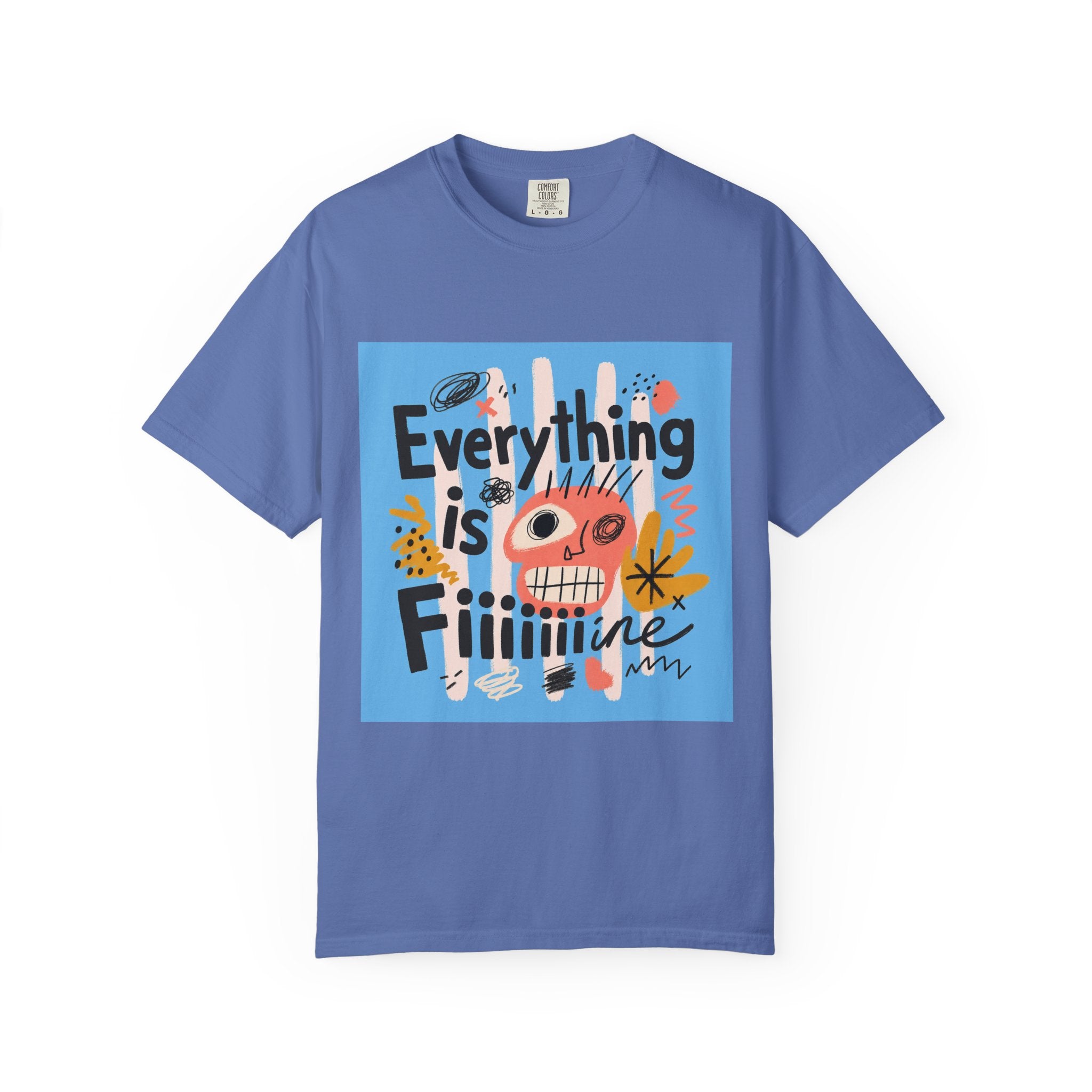 Everything Is Fine T-Shirt — Colorful Retro Cartoon Graphic Tee