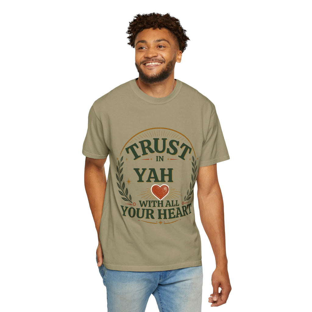 Trust in Yah T-Shirt — "Trust in Yah with All Your Heart" Christian Faith Tee
