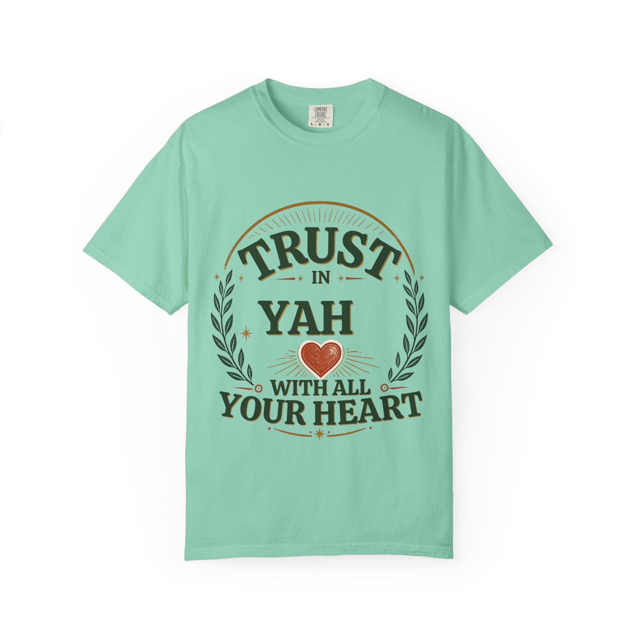 Trust in Yah T-Shirt — "Trust in Yah with All Your Heart" Christian Faith Tee