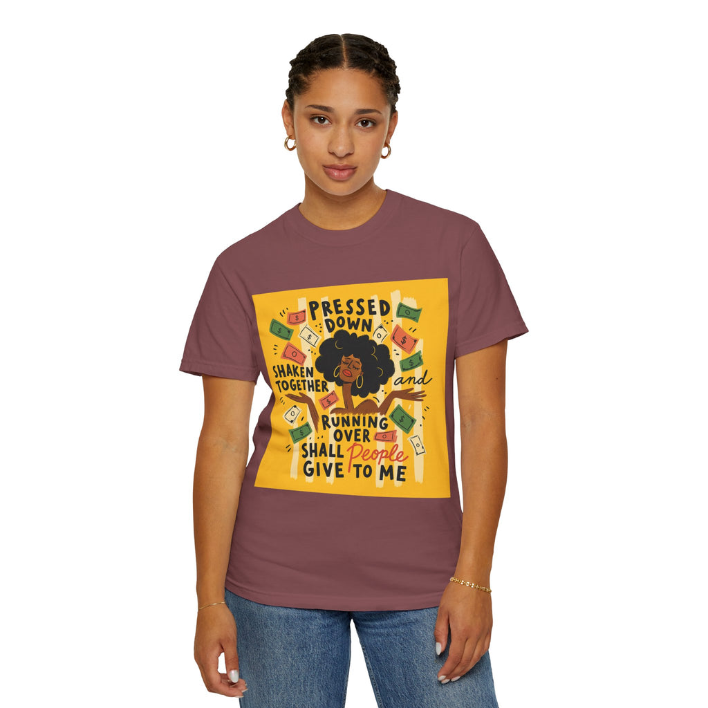 Pressed Down & Running Over T-Shirt — Inspirational Faith Graphic Tee