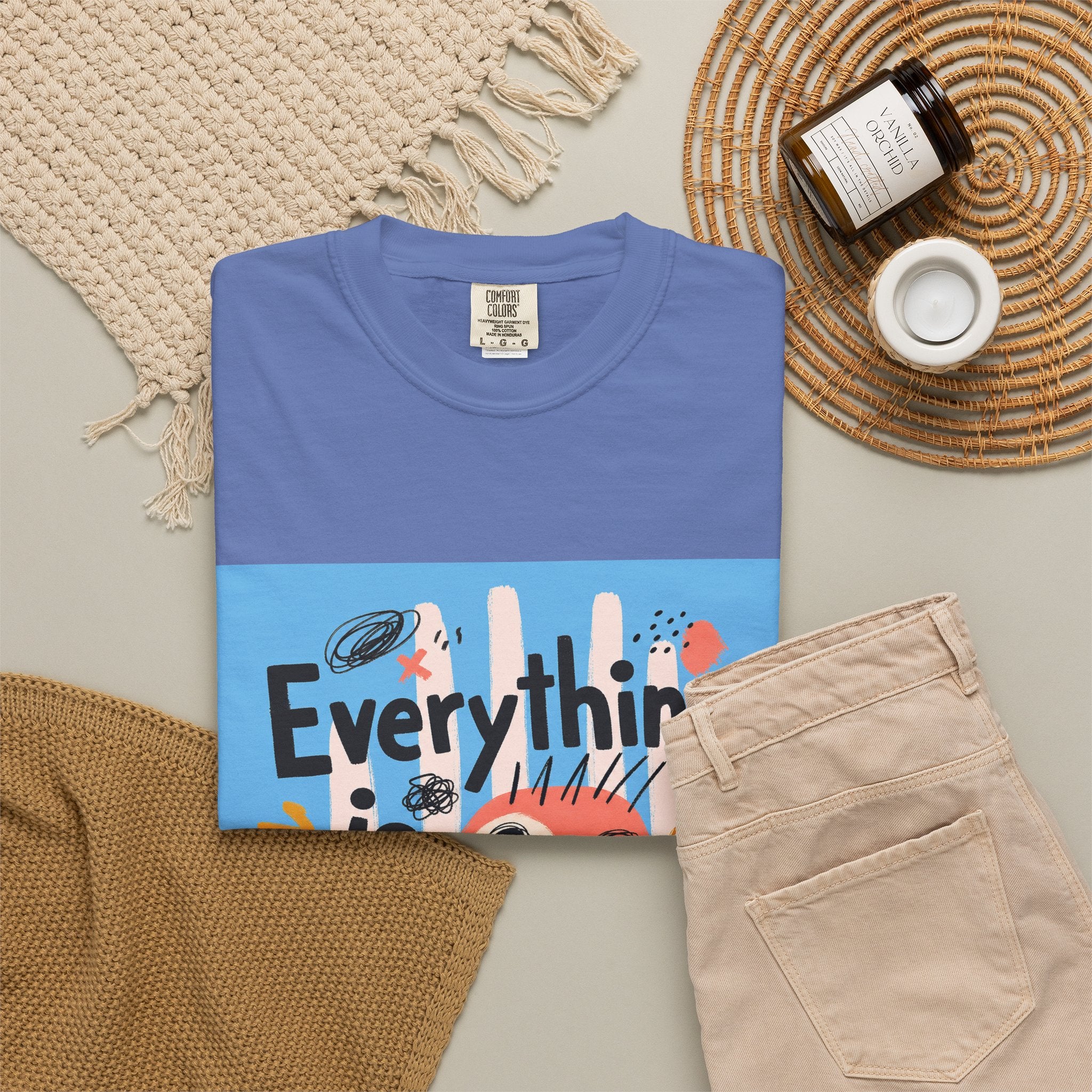 Everything Is Fine T-Shirt — Colorful Retro Cartoon Graphic Tee