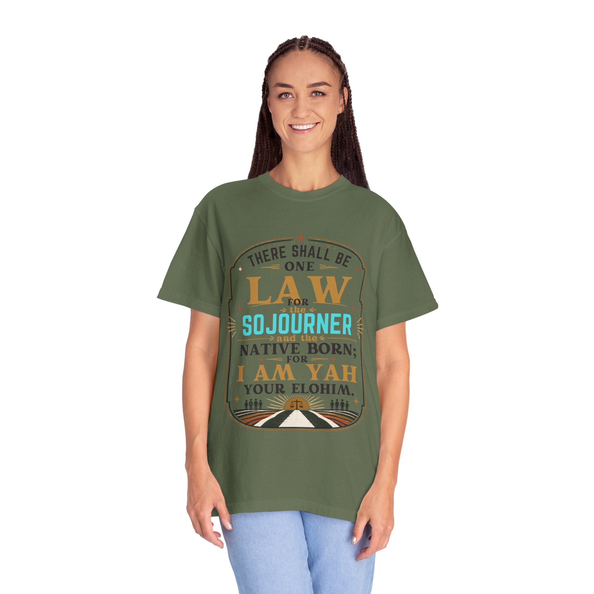 Sojourner Faith T-Shirt — "There Shall Be One Law" Inspirational Religious Tee
