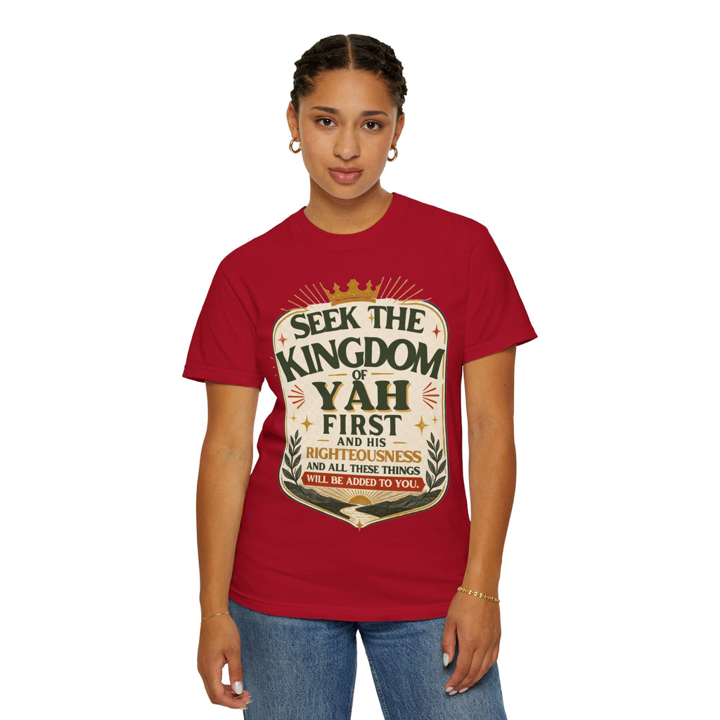 Seek the Kingdom of Yah T-Shirt — Inspirational Faith Graphic Tee