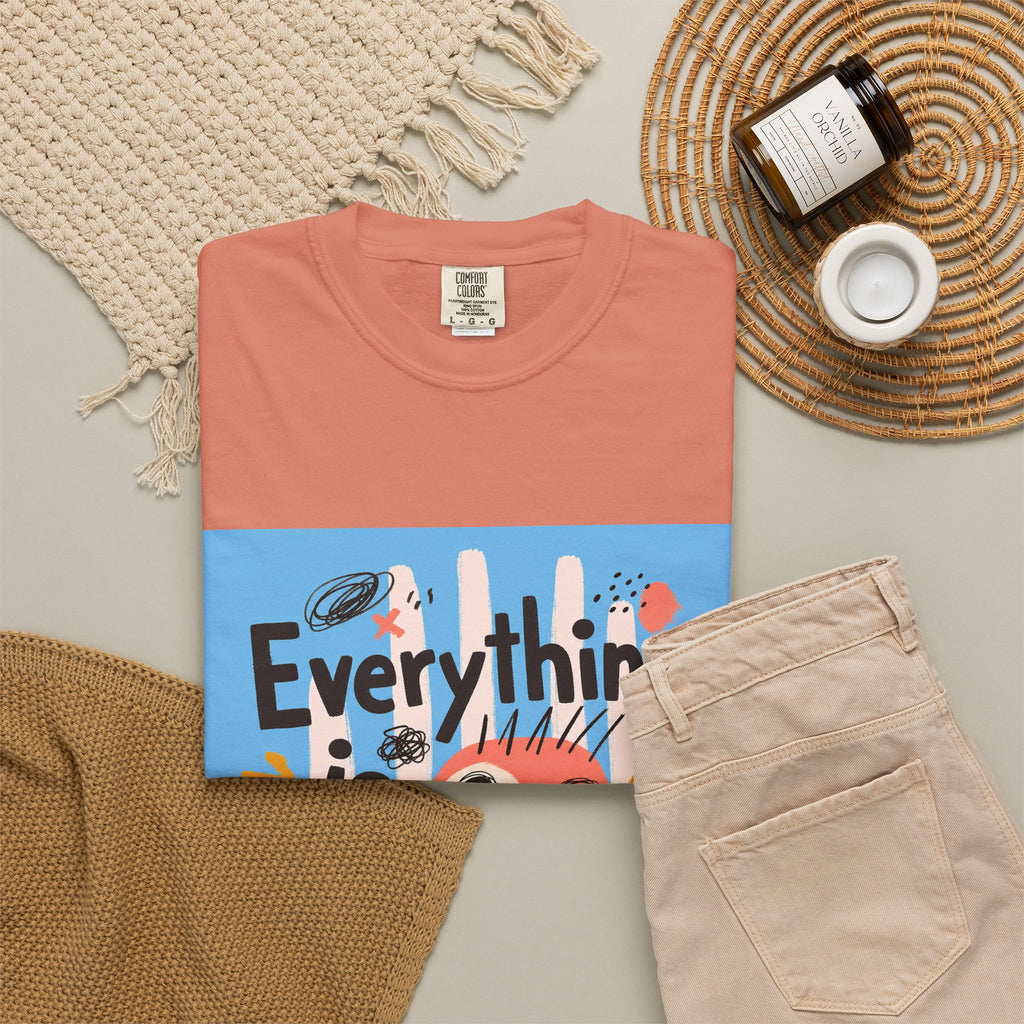 Everything Is Fine T-Shirt — Colorful Retro Cartoon Graphic Tee