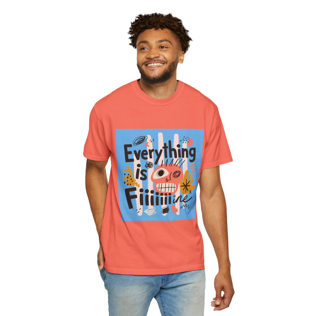 Everything Is Fine T-Shirt — Colorful Retro Cartoon Graphic Tee