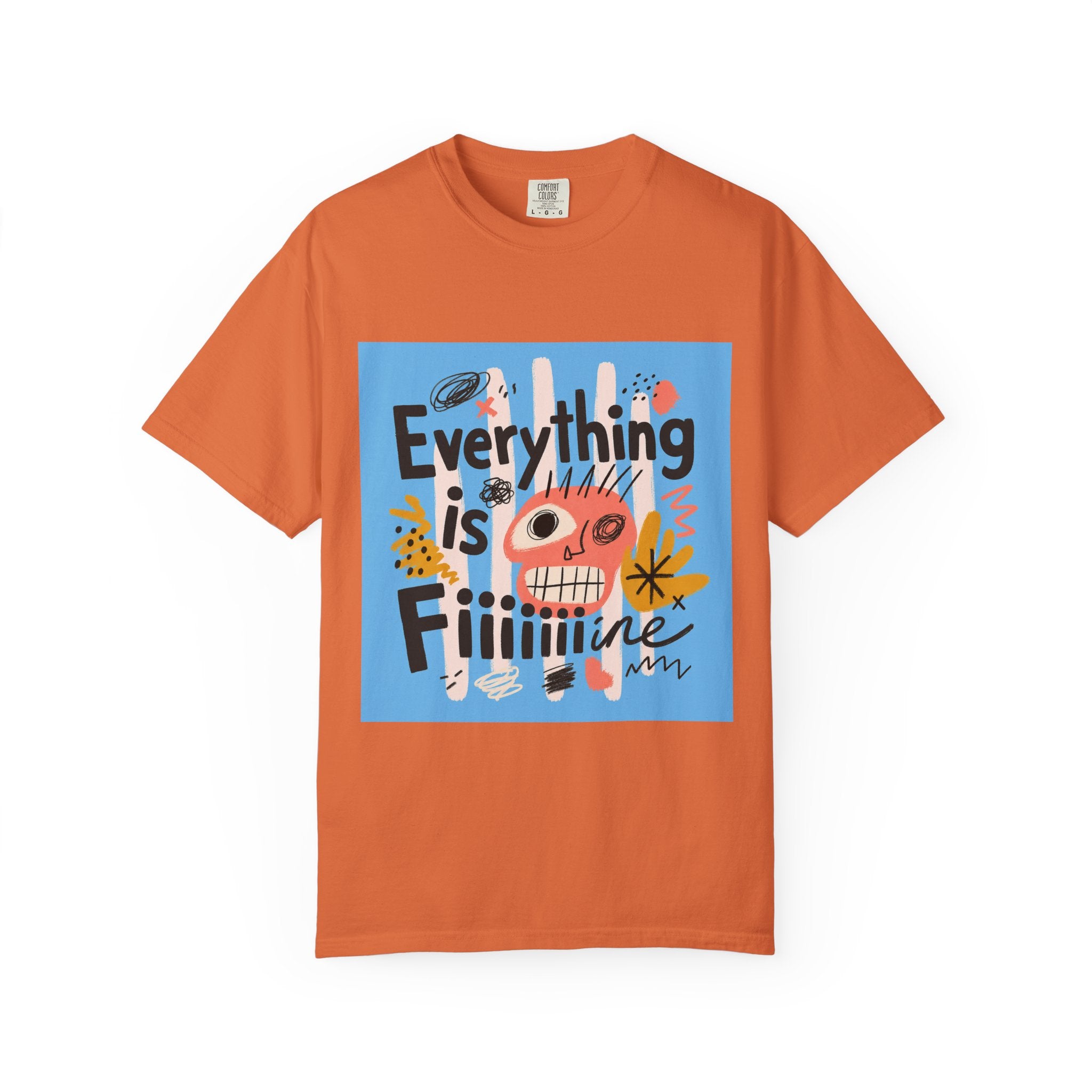 Everything Is Fine T-Shirt — Colorful Retro Cartoon Graphic Tee