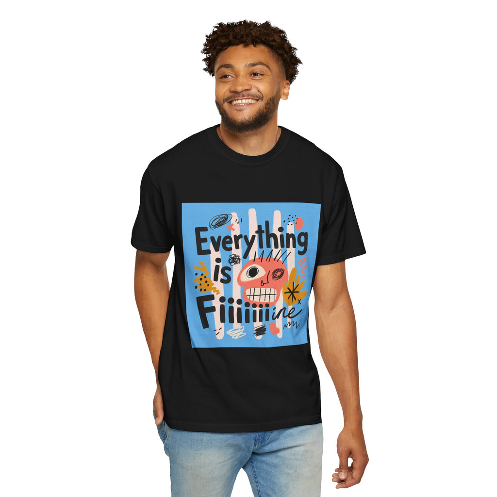 Everything Is Fine T-Shirt — Colorful Retro Cartoon Graphic Tee