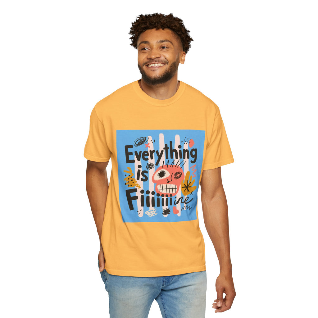 Everything Is Fine T-Shirt — Colorful Retro Cartoon Graphic Tee