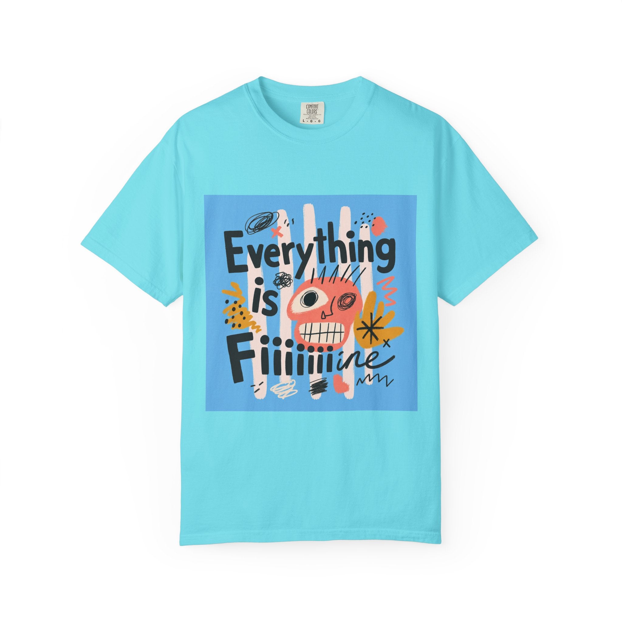 Everything Is Fine T-Shirt — Colorful Retro Cartoon Graphic Tee