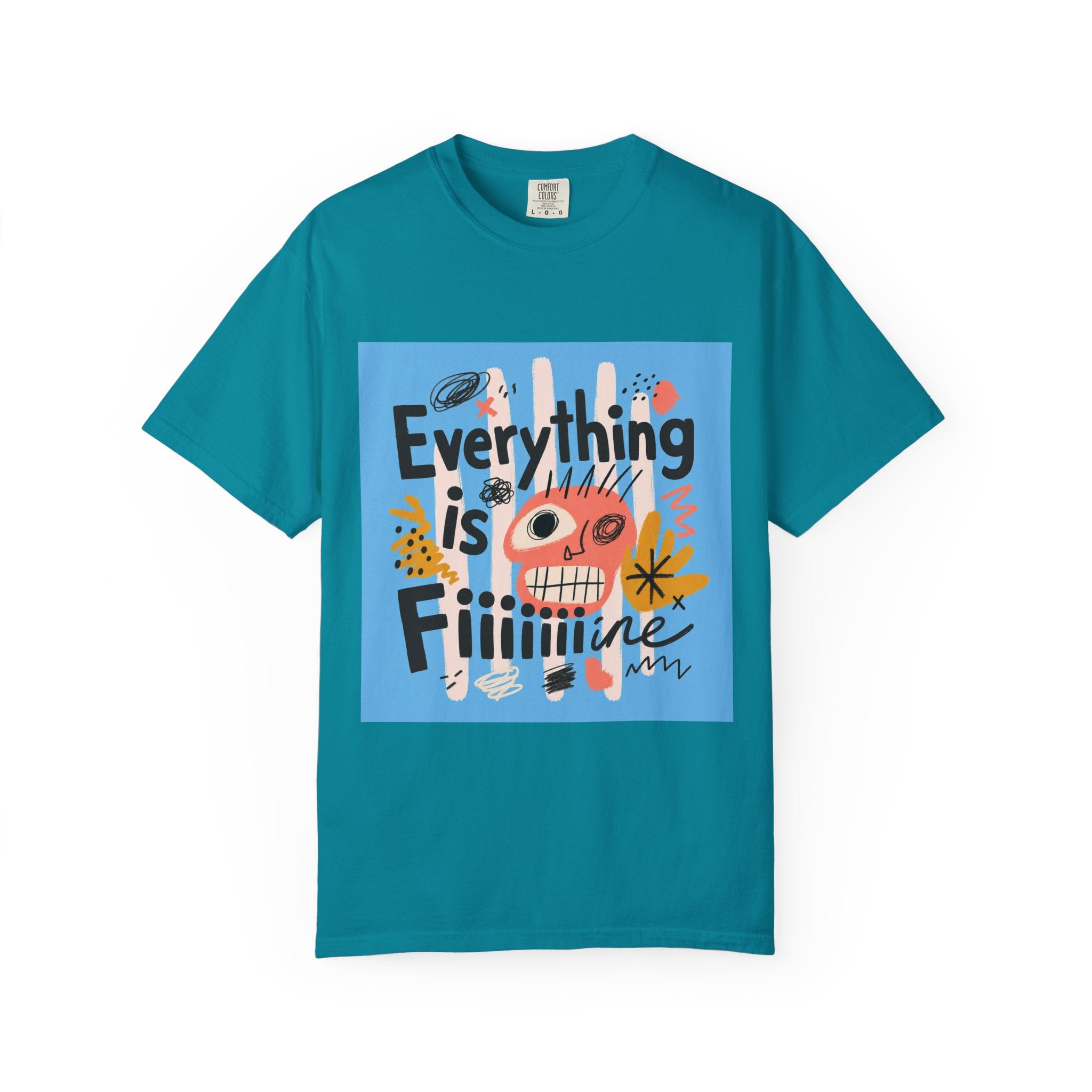Everything Is Fine T-Shirt — Colorful Retro Cartoon Graphic Tee