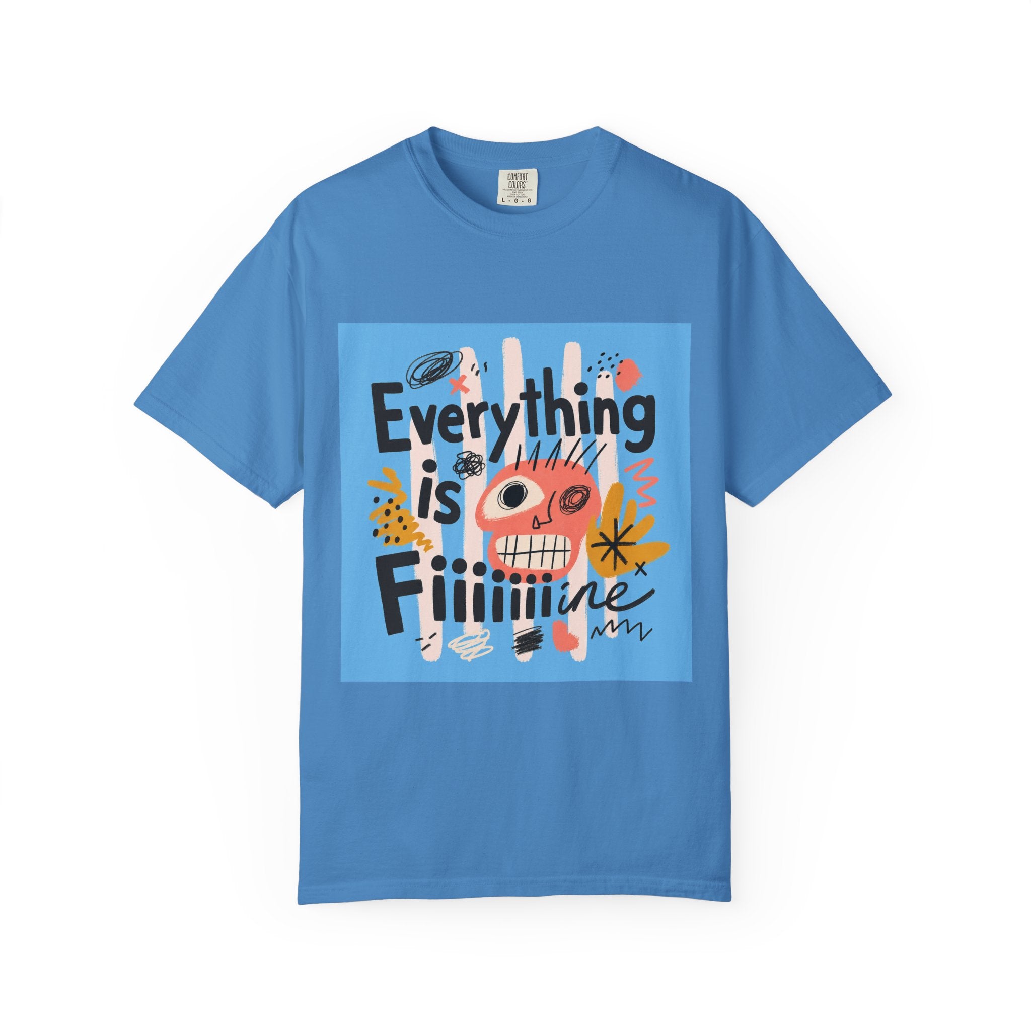 Everything Is Fine T-Shirt — Colorful Retro Cartoon Graphic Tee