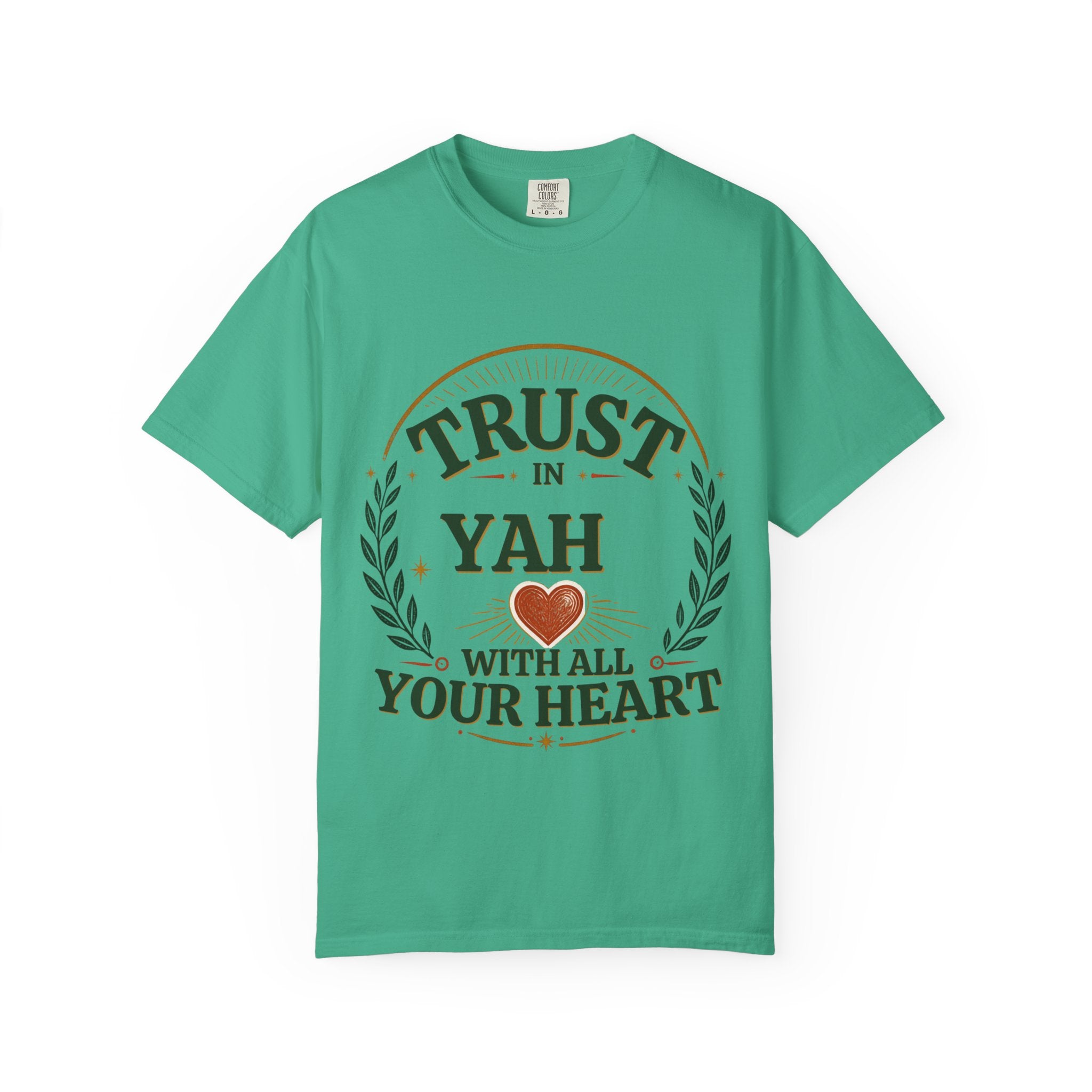 Trust in Yah T-Shirt — "Trust in Yah with All Your Heart" Christian Faith Tee