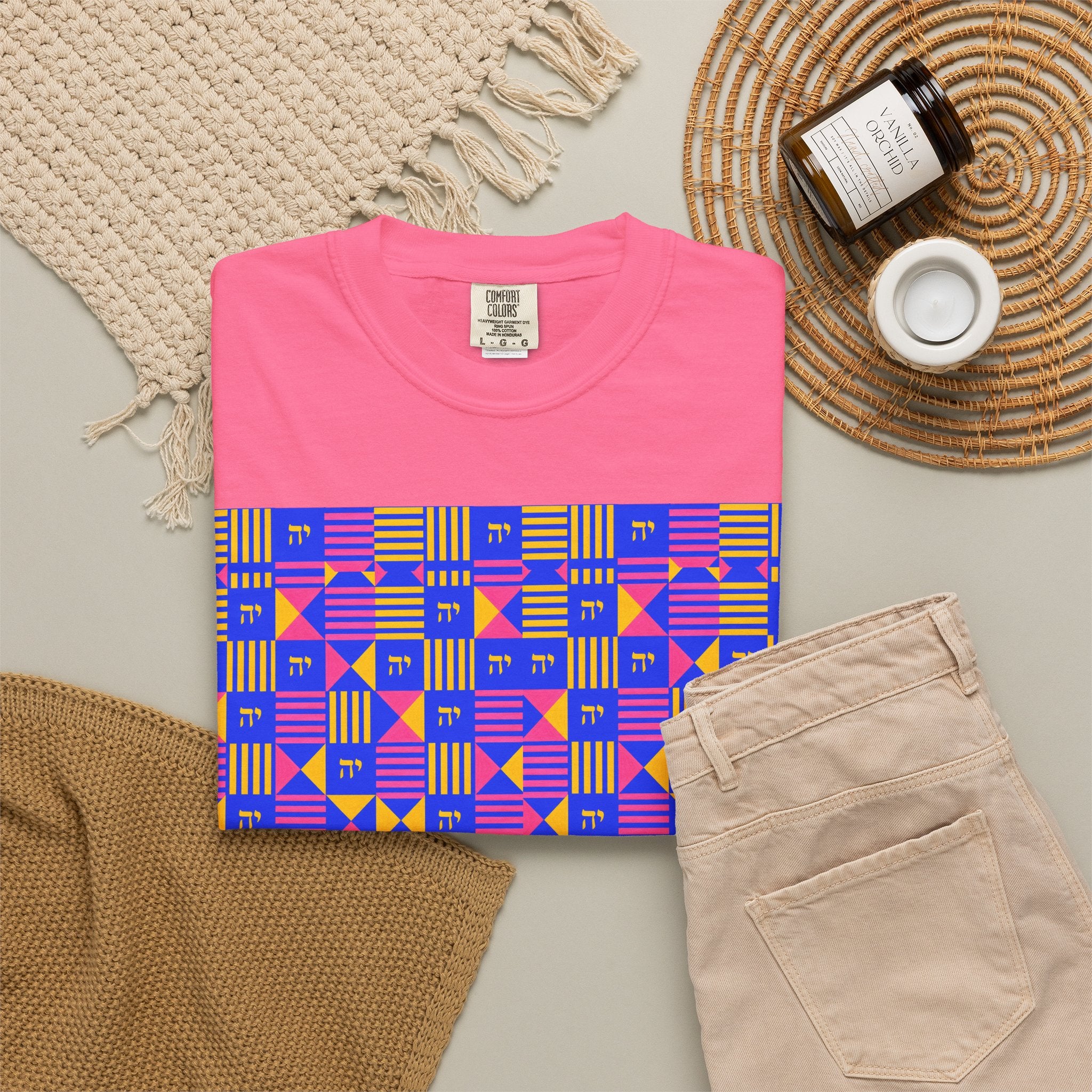 Digrammaton Kente-Inspired Pattern T-Shirt