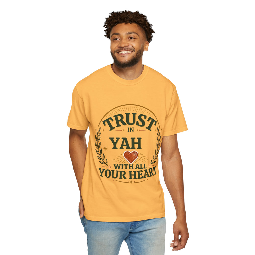 Trust in Yah T-Shirt — "Trust in Yah with All Your Heart" Christian Faith Tee