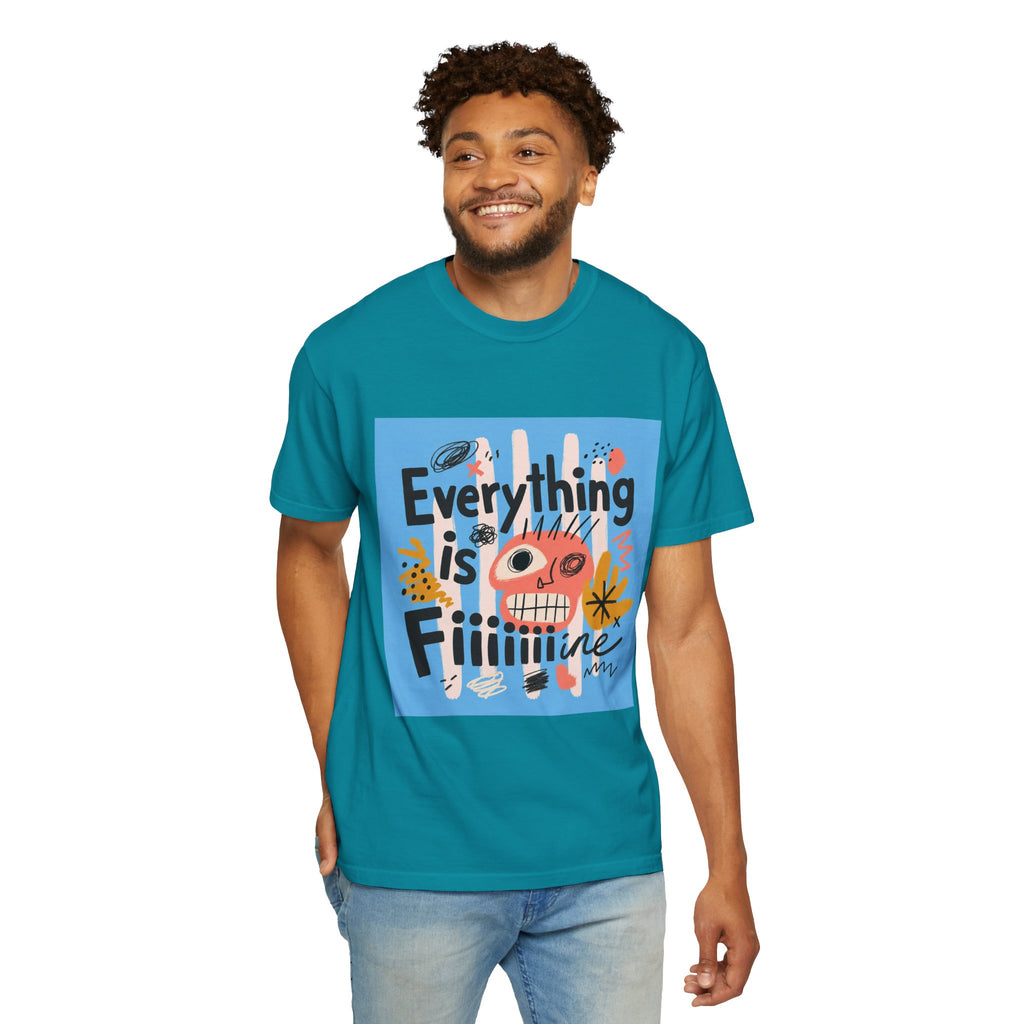 Everything Is Fine T-Shirt — Colorful Retro Cartoon Graphic Tee
