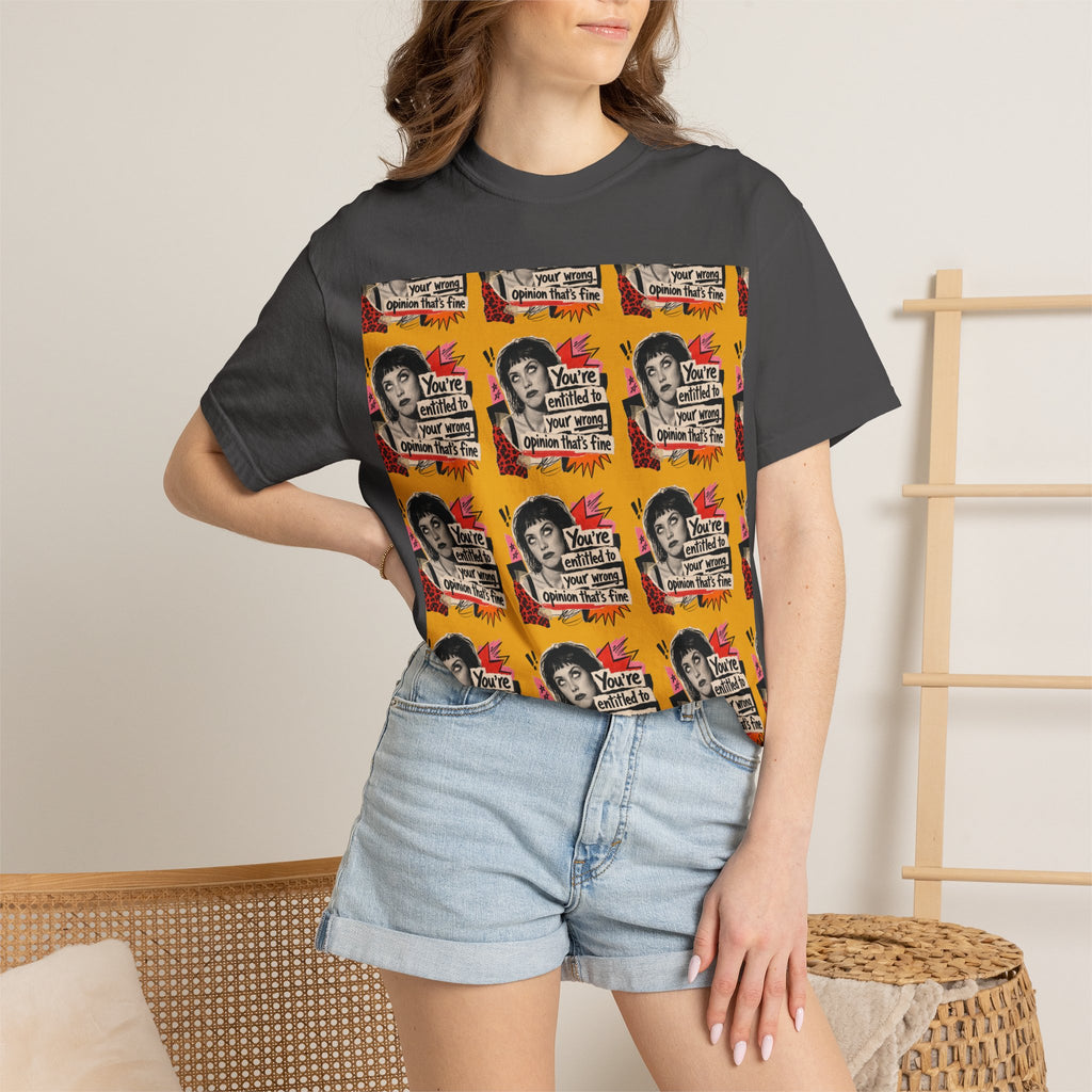 Retro Pop Art Portrait T-Shirt — You’re Entitled to your Wrong Opinion Graphic Tee