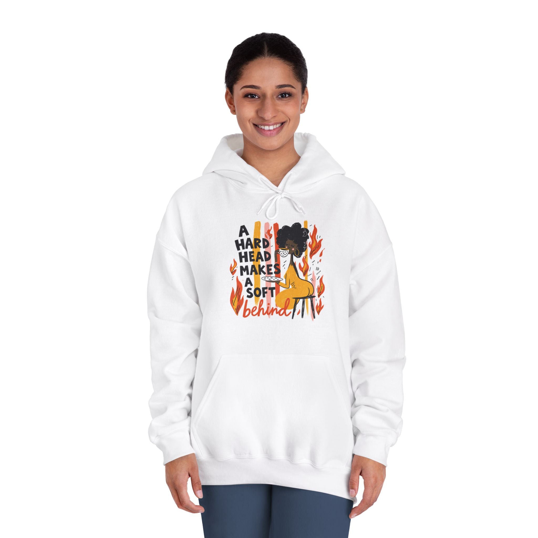 A Hard Head Makes A Soft Behind Hoodie — Funny Campfire Graphic Hooded Sweatshirt