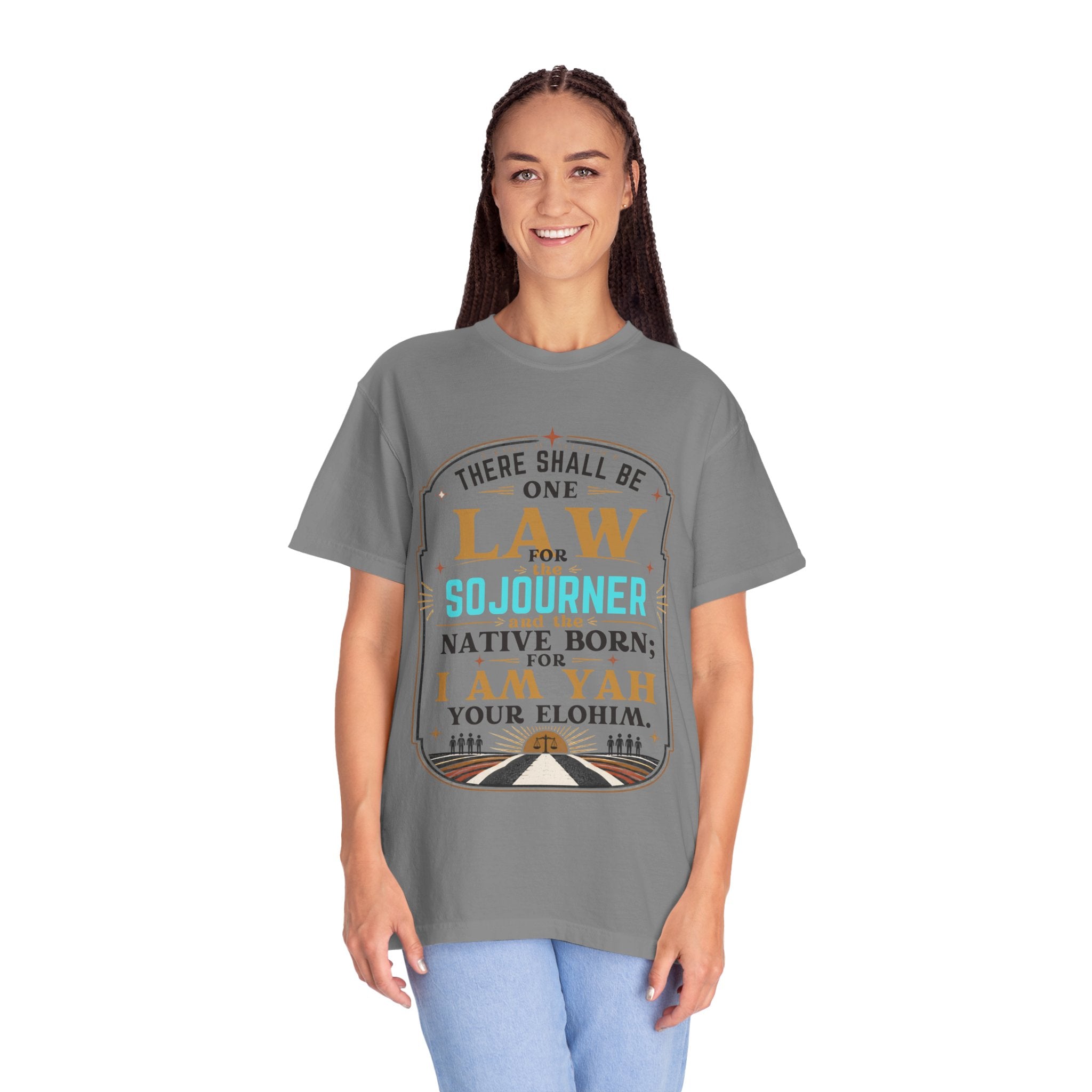 Sojourner Faith T-Shirt — "There Shall Be One Law" Inspirational Religious Tee