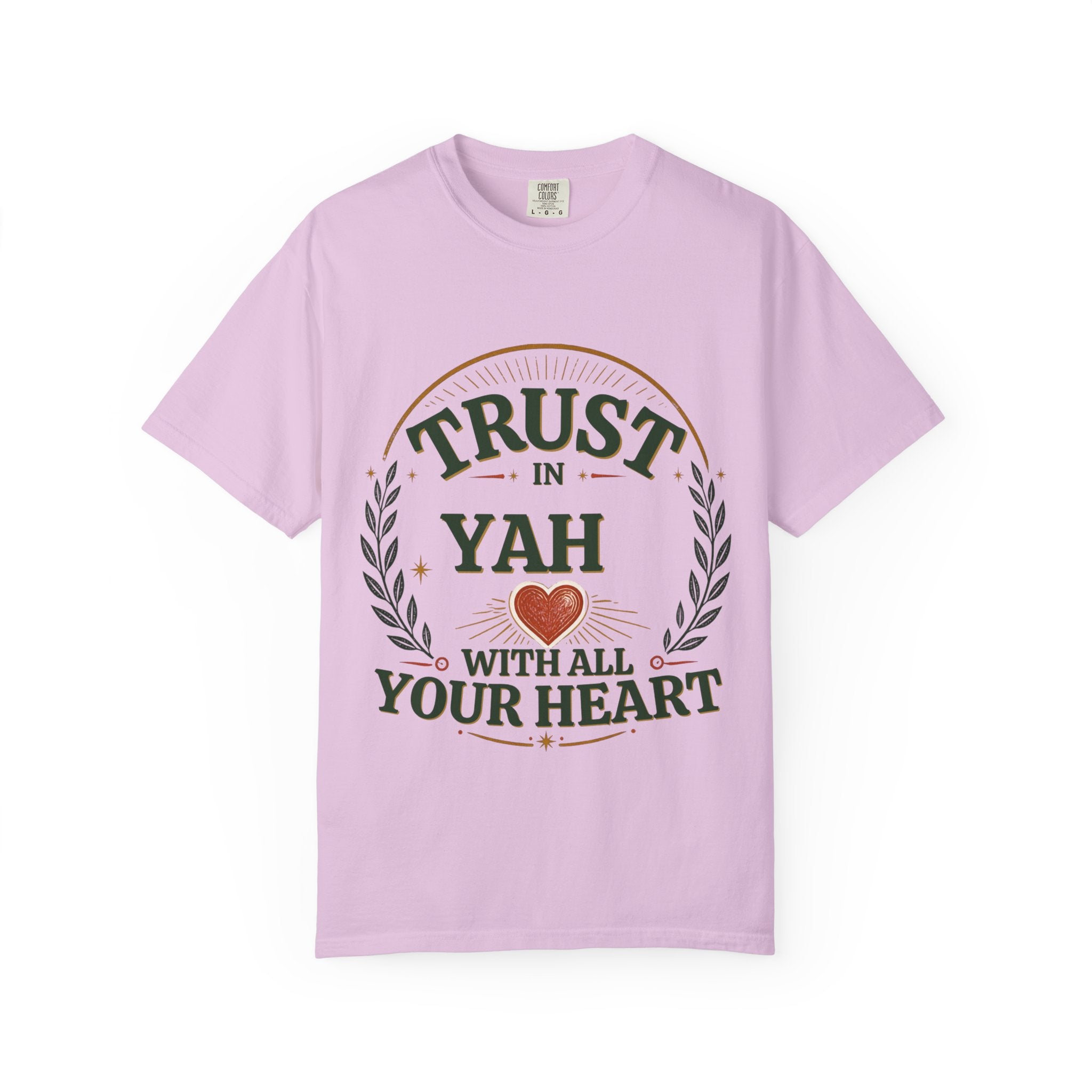 Trust in Yah T-Shirt — "Trust in Yah with All Your Heart" Christian Faith Tee