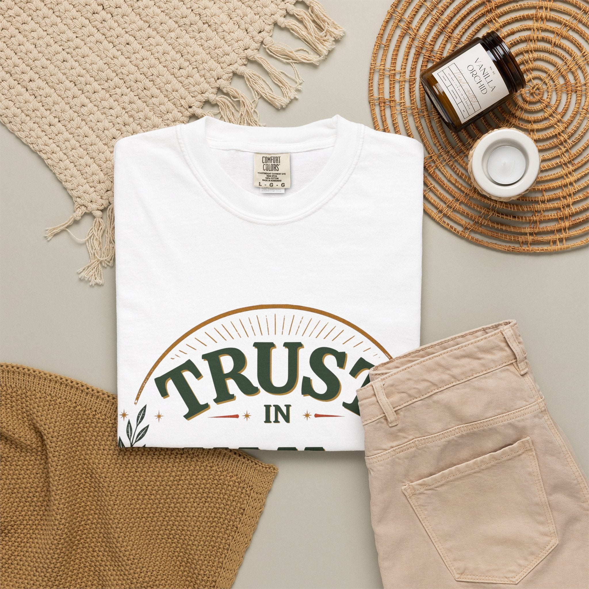 Trust in Yah T-Shirt — "Trust in Yah with All Your Heart" Christian Faith Tee