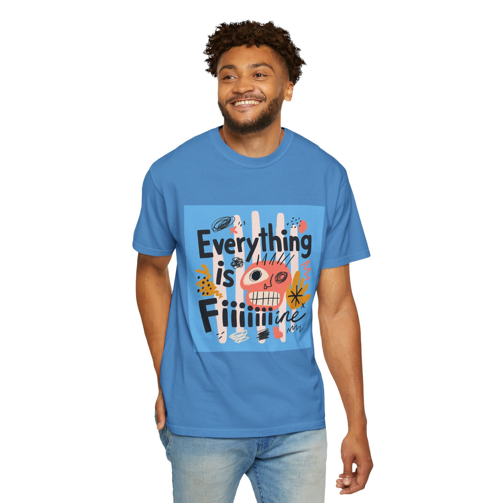 Everything Is Fine T-Shirt — Colorful Retro Cartoon Graphic Tee