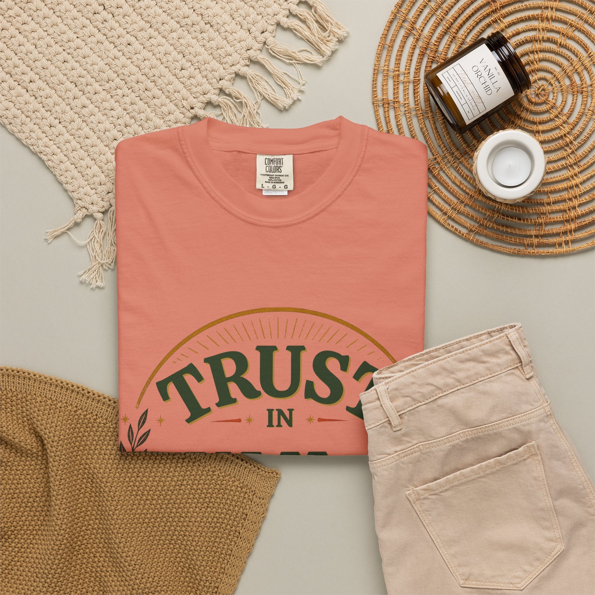 Trust in Yah T-Shirt — "Trust in Yah with All Your Heart" Christian Faith Tee