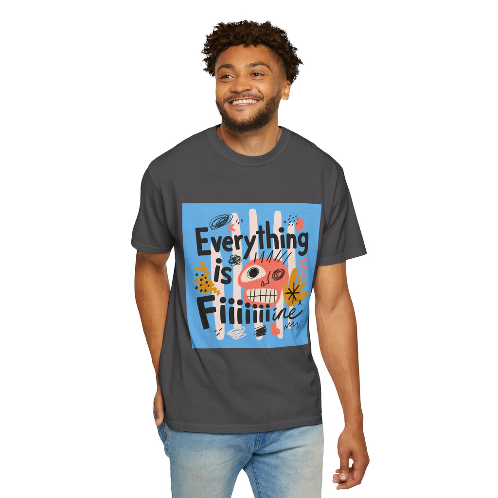 Everything Is Fine T-Shirt — Colorful Retro Cartoon Graphic Tee