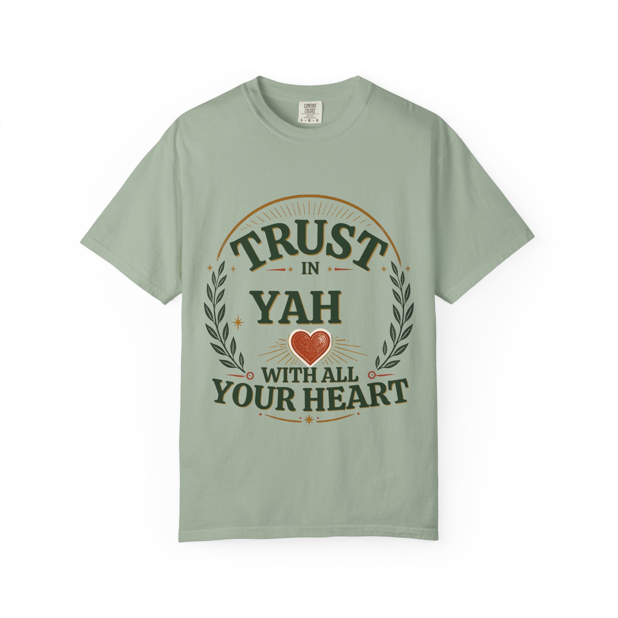 Trust in Yah T-Shirt — "Trust in Yah with All Your Heart" Christian Faith Tee