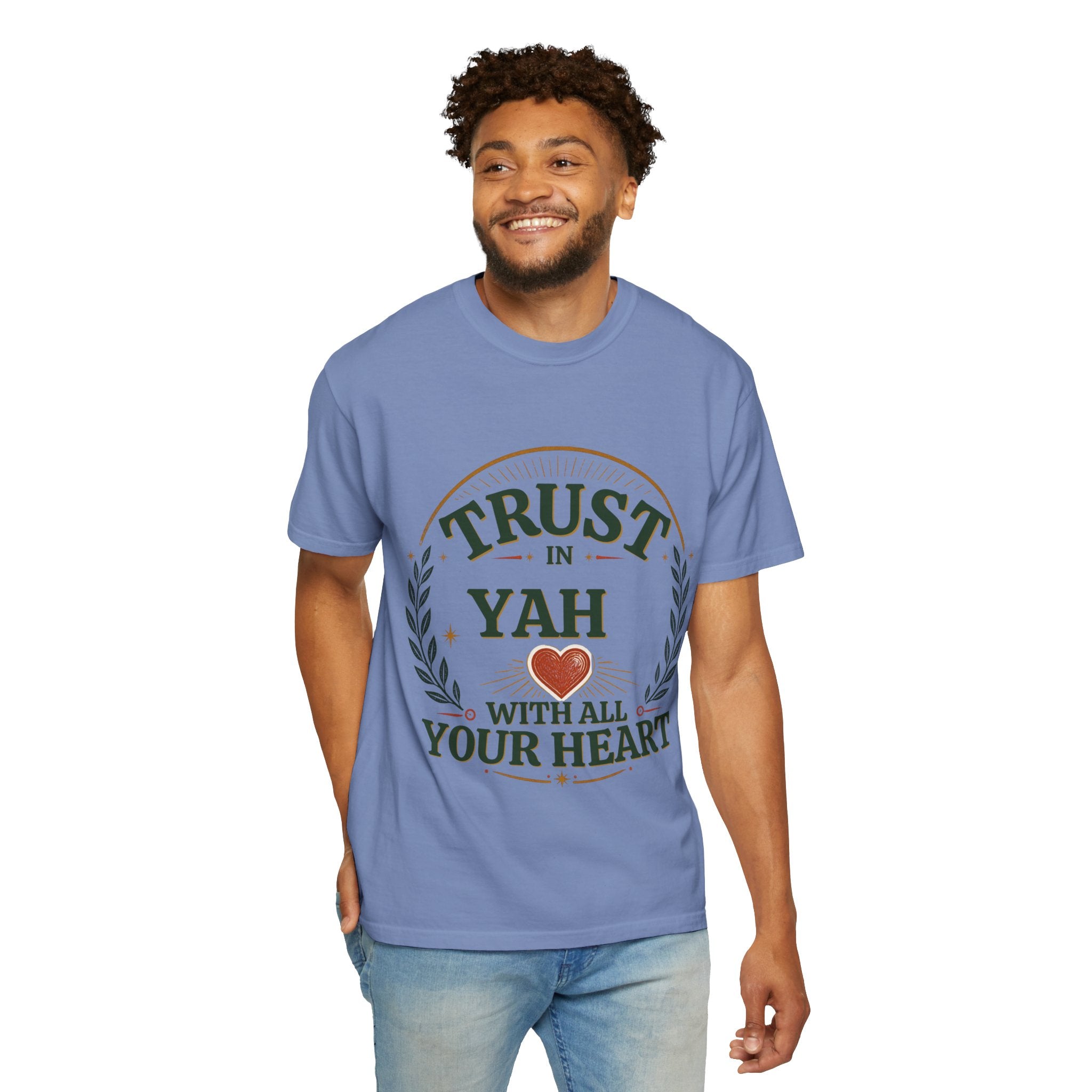 Trust in Yah T-Shirt — "Trust in Yah with All Your Heart" Christian Faith Tee