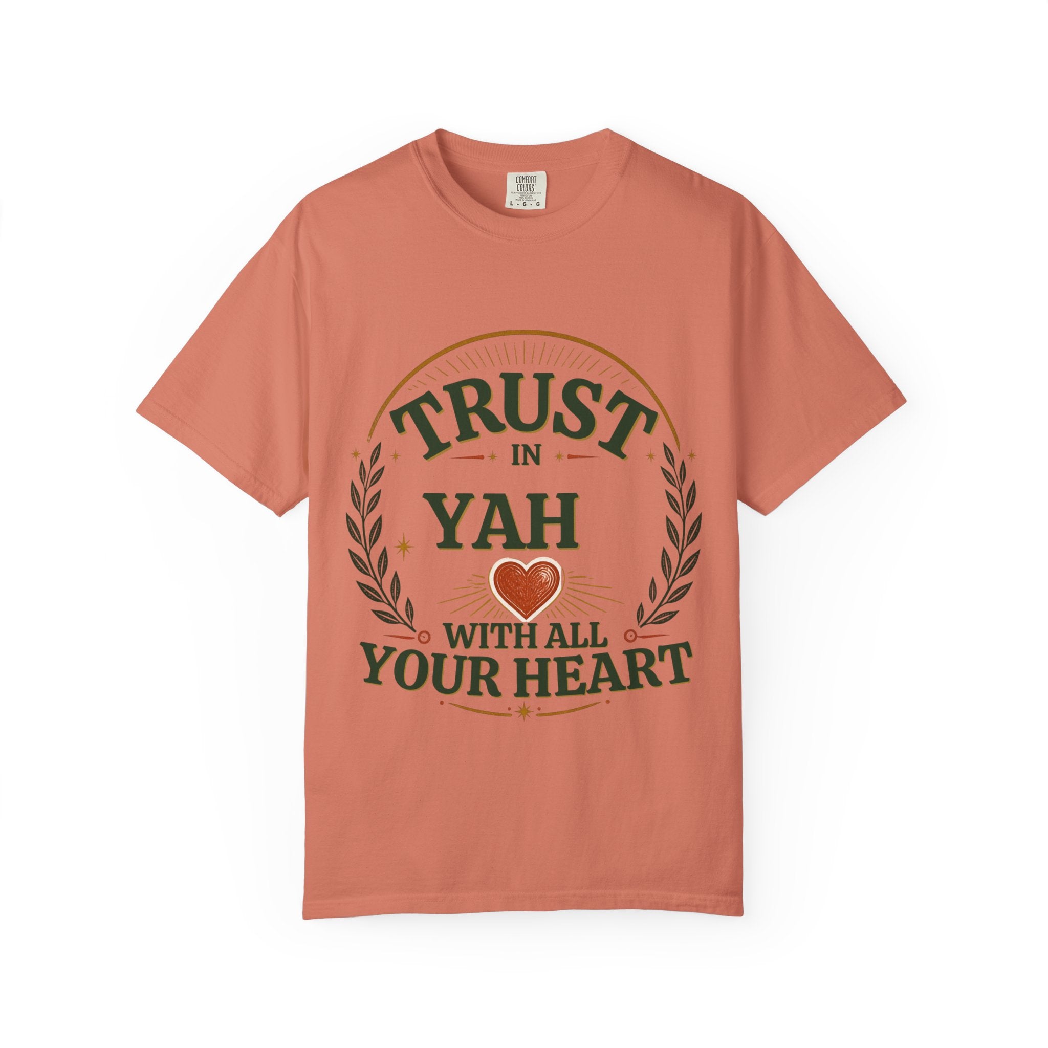 Trust in Yah T-Shirt — "Trust in Yah with All Your Heart" Christian Faith Tee